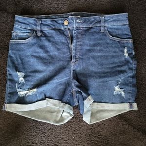 Ava & Viv Dark Wash 4in inseam cuffed Jean Short 14w
